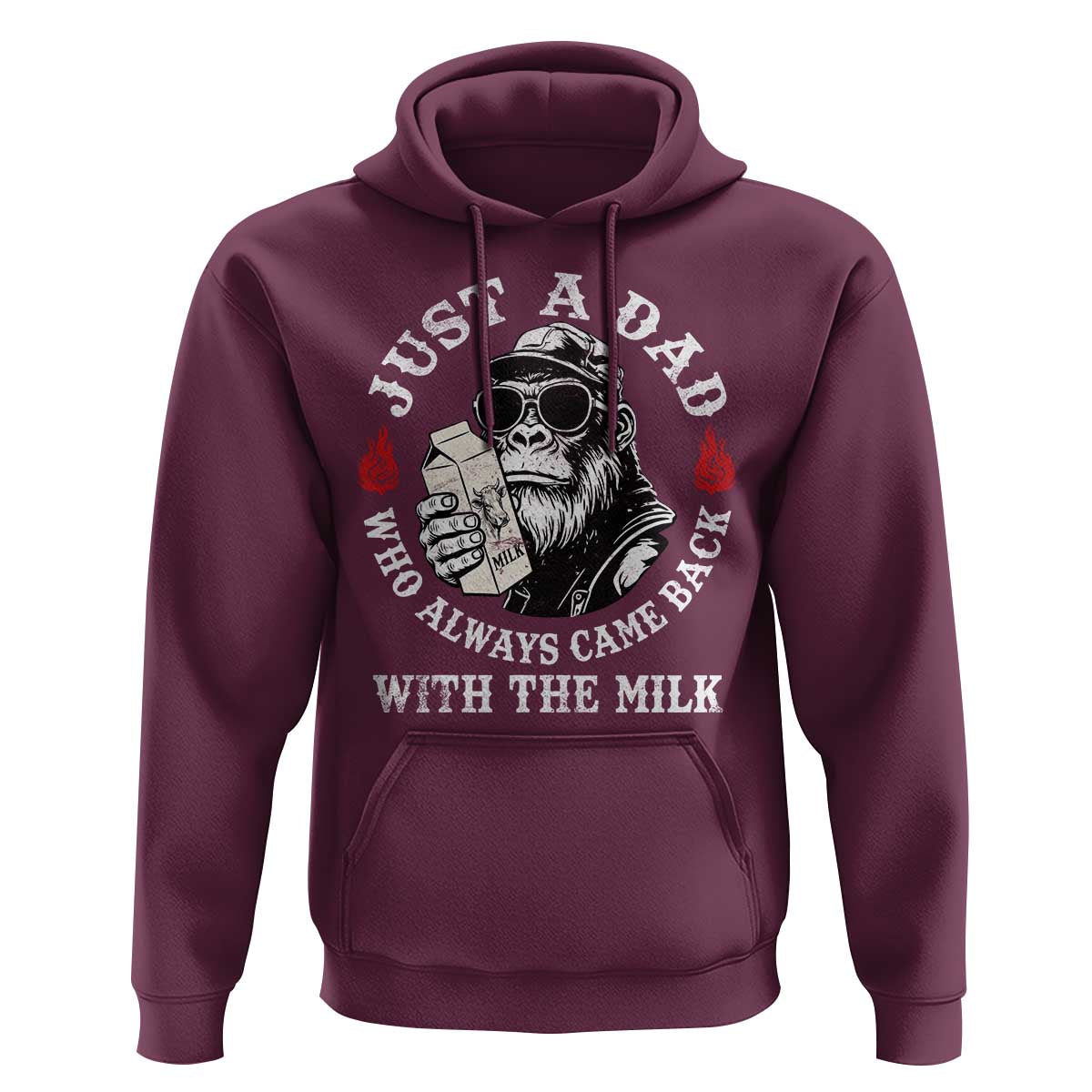 Just A Dad Who Always Came Back With The Milk Funny Bigfoot Father's Day Hoodie