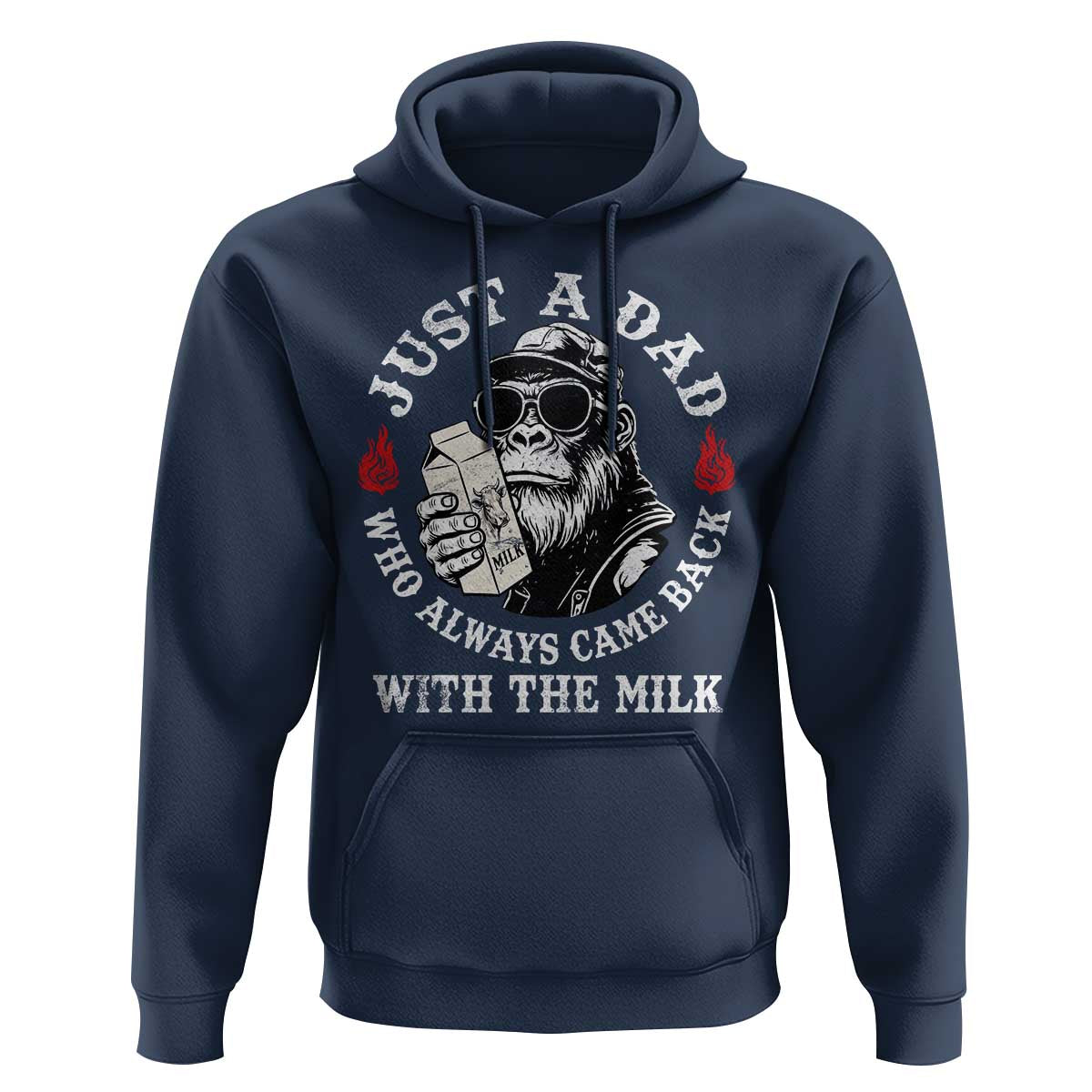 Just A Dad Who Always Came Back With The Milk Funny Bigfoot Father's Day Hoodie