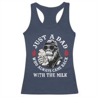 Just A Dad Who Always Came Back With The Milk Funny Bigfoot Father's Day Racerback Tank Top