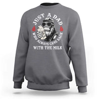 Just A Dad Who Always Came Back With The Milk Funny Bigfoot Father's Day Sweatshirt