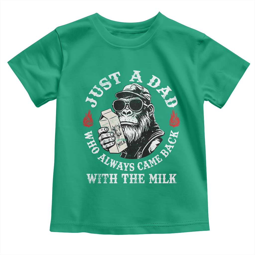 Just A Dad Who Always Came Back With The Milk Funny Bigfoot Father's Day Toddler T Shirt