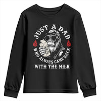 Just A Dad Who Always Came Back With The Milk Funny Bigfoot Father's Day Youth Sweatshirt