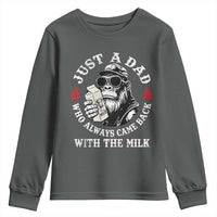 Just A Dad Who Always Came Back With The Milk Funny Bigfoot Father's Day Youth Sweatshirt
