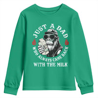 Just A Dad Who Always Came Back With The Milk Funny Bigfoot Father's Day Youth Sweatshirt