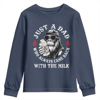 Just A Dad Who Always Came Back With The Milk Funny Bigfoot Father's Day Youth Sweatshirt