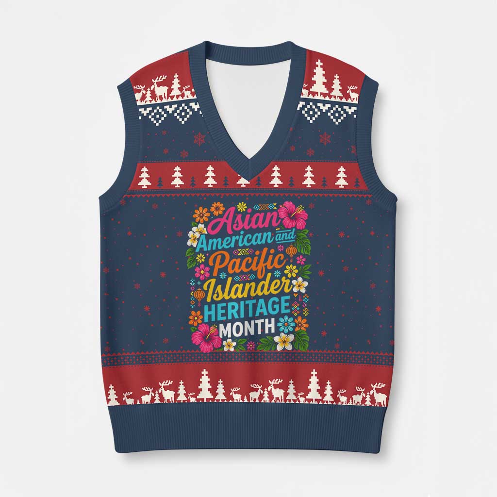 AAPI Asian American and Pacific Islander Heritage Month V-Neck Knit Sweater Vest