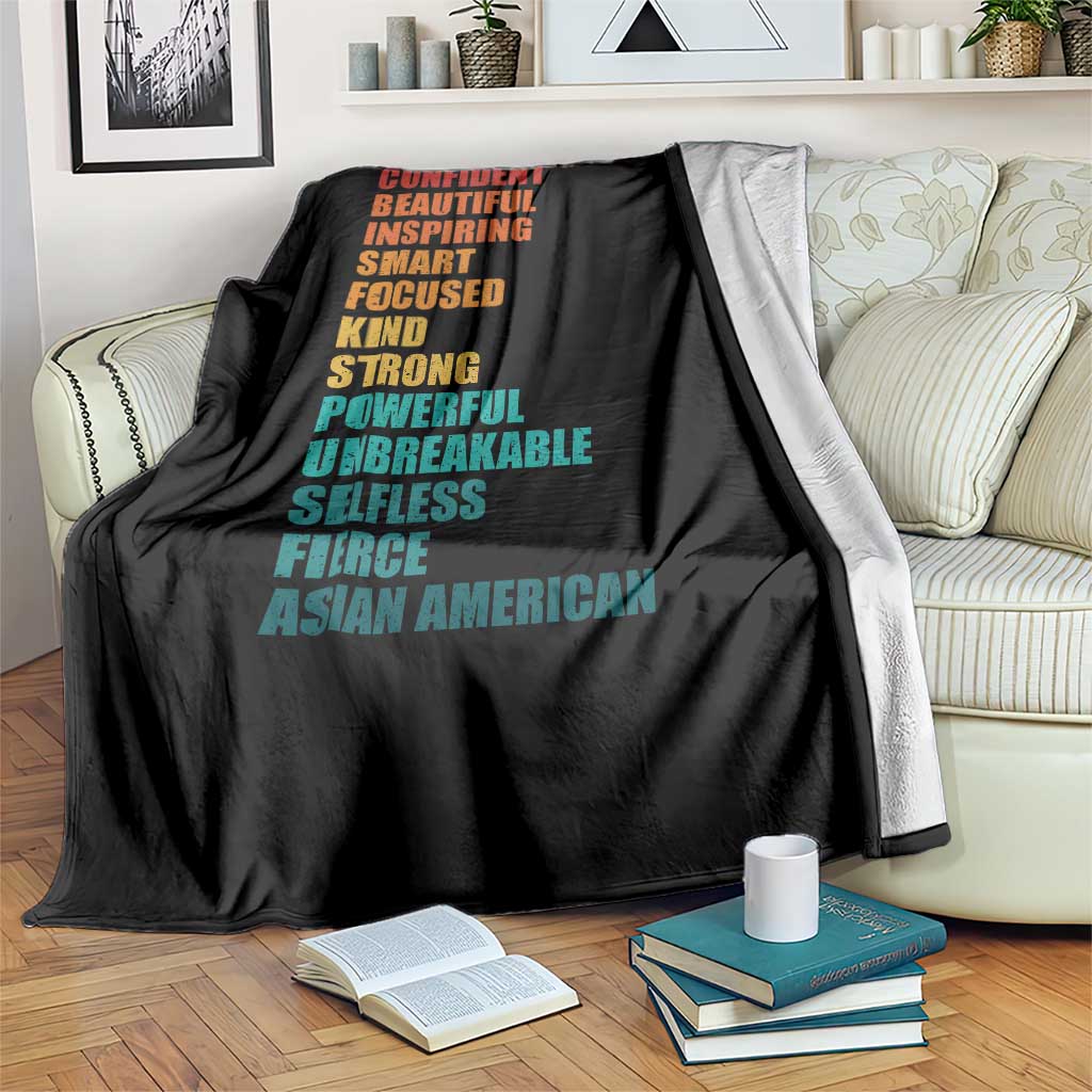 I Am Confident Beautiful Inspiring Asian American Throw Blanket AAPI Heritage Month