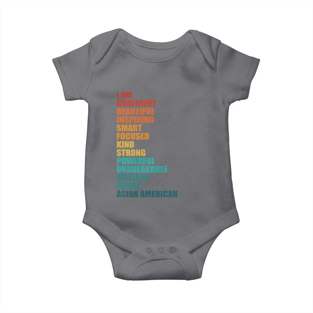 I Am Confident Beautiful Inspiring Asian American Baby Onesie AAPI Heritage Month