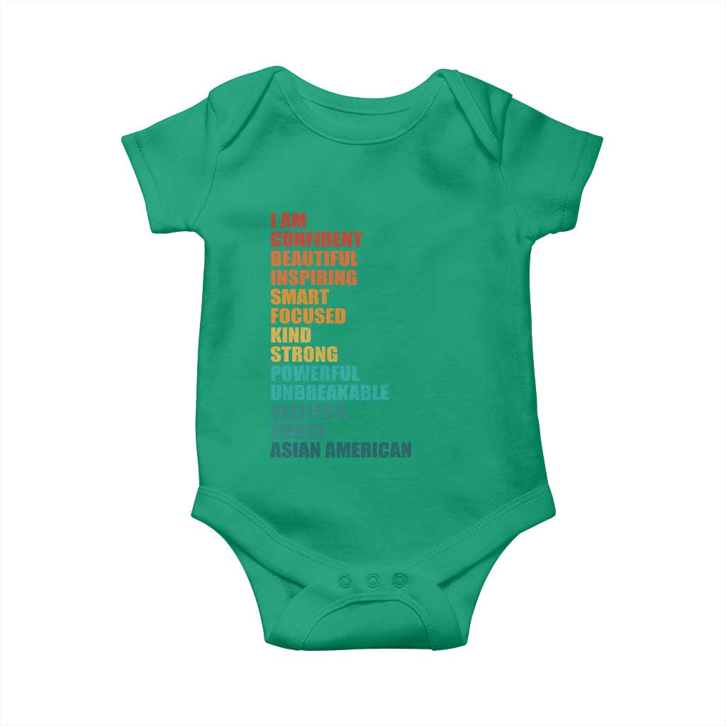 I Am Confident Beautiful Inspiring Asian American Baby Onesie AAPI Heritage Month