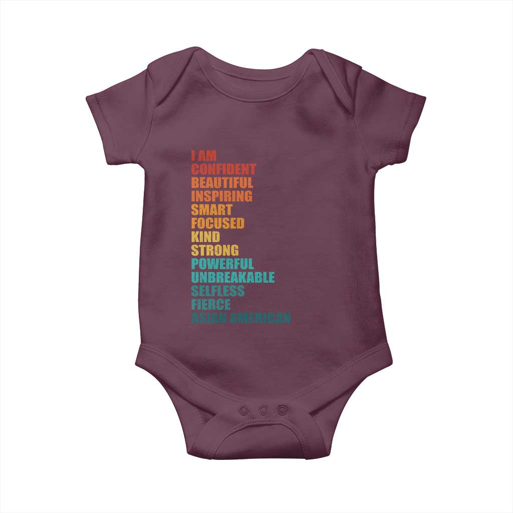 I Am Confident Beautiful Inspiring Asian American Baby Onesie AAPI Heritage Month