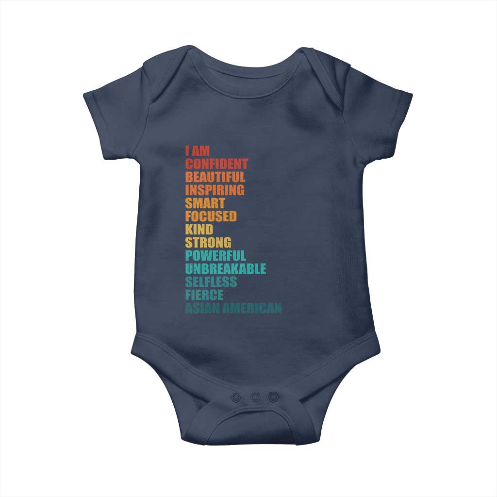 I Am Confident Beautiful Inspiring Asian American Baby Onesie AAPI Heritage Month