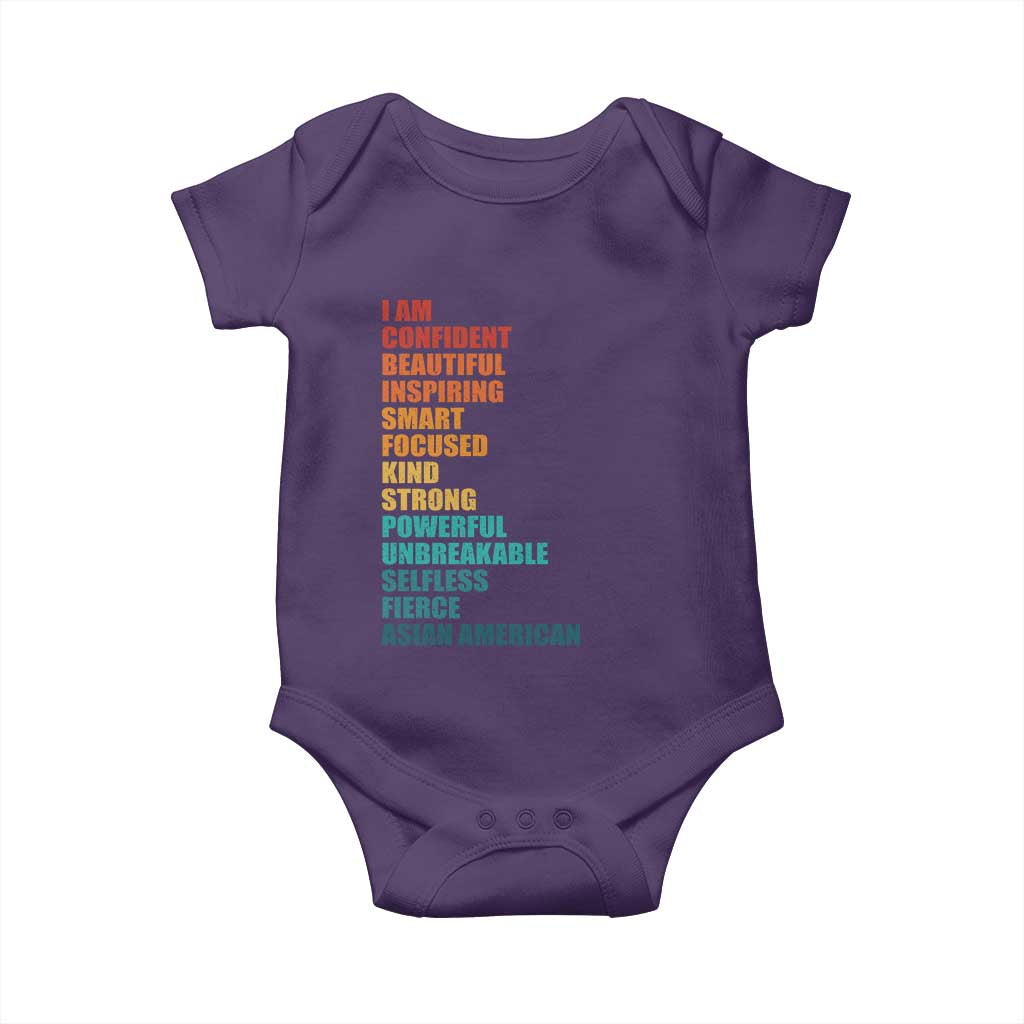 I Am Confident Beautiful Inspiring Asian American Baby Onesie AAPI Heritage Month