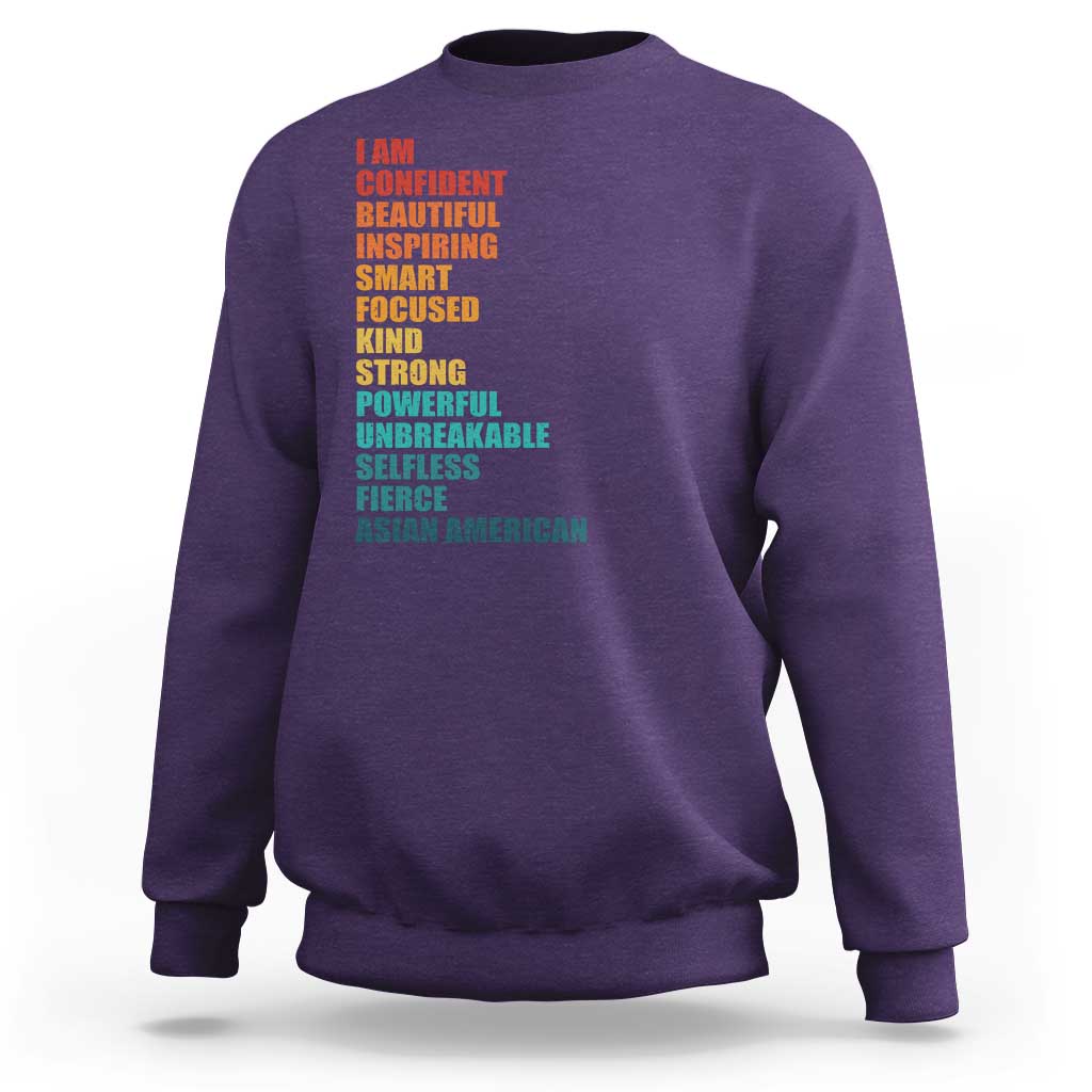 I Am Confident Beautiful Inspiring Asian American Sweatshirt AAPI Heritage Month