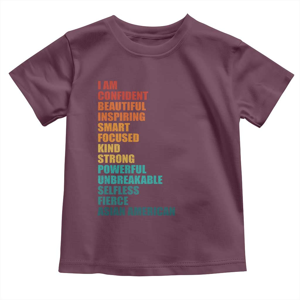 I Am Confident Beautiful Inspiring Asian American Toddler T Shirt AAPI Heritage Month