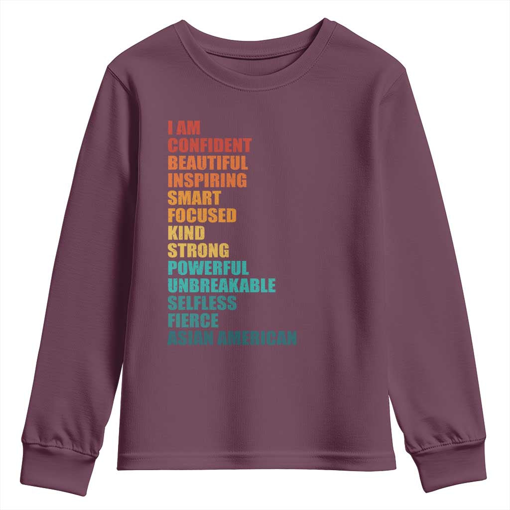 I Am Confident Beautiful Inspiring Asian American Youth Sweatshirt AAPI Heritage Month