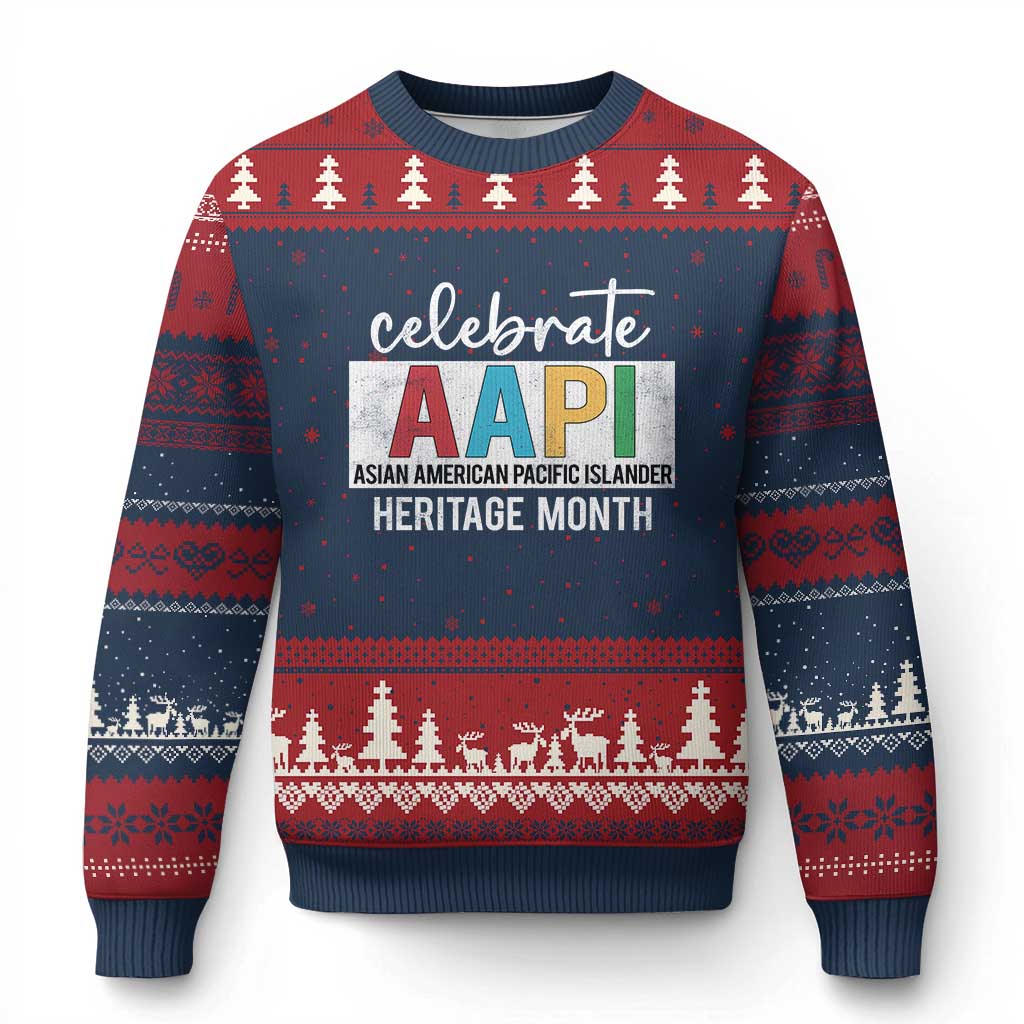 Celebrate AAPI Heritage Month Ugly Christmas Sweater Asian American and Pacific Islander Countries