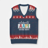 Celebrate AAPI Heritage Month V-Neck Knit Sweater Vest Asian American and Pacific Islander Countries