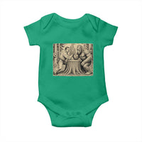 Theodore Roosevelt and Bigfoot Arm Wrestling Retro Baby Onesie