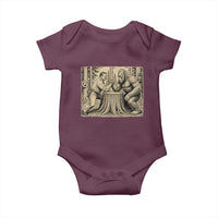 Theodore Roosevelt and Bigfoot Arm Wrestling Retro Baby Onesie