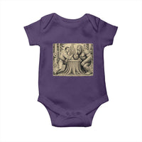Theodore Roosevelt and Bigfoot Arm Wrestling Retro Baby Onesie