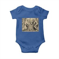 Theodore Roosevelt and Bigfoot Arm Wrestling Retro Baby Onesie