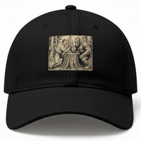 Theodore Roosevelt and Bigfoot Arm Wrestling Retro Baseball Cap
