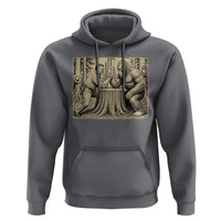 Theodore Roosevelt and Bigfoot Arm Wrestling Retro Hoodie