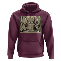 Theodore Roosevelt and Bigfoot Arm Wrestling Retro Hoodie