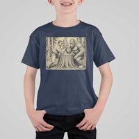 Theodore Roosevelt and Bigfoot Arm Wrestling Retro T Shirt For Kid