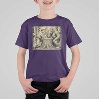 Theodore Roosevelt and Bigfoot Arm Wrestling Retro T Shirt For Kid