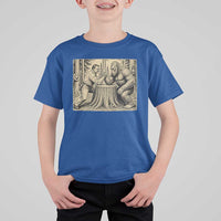 Theodore Roosevelt and Bigfoot Arm Wrestling Retro T Shirt For Kid