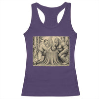 Theodore Roosevelt and Bigfoot Arm Wrestling Retro Racerback Tank Top