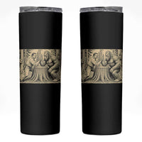 Theodore Roosevelt and Bigfoot Arm Wrestling Retro Skinny Tumbler