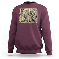 Theodore Roosevelt and Bigfoot Arm Wrestling Retro Sweatshirt