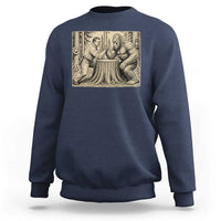 Theodore Roosevelt and Bigfoot Arm Wrestling Retro Sweatshirt