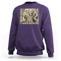 Theodore Roosevelt and Bigfoot Arm Wrestling Retro Sweatshirt