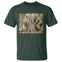 Theodore Roosevelt and Bigfoot Arm Wrestling Retro T Shirt