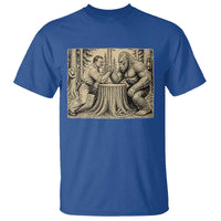 Theodore Roosevelt and Bigfoot Arm Wrestling Retro T Shirt