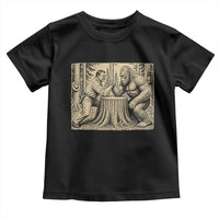 Theodore Roosevelt and Bigfoot Arm Wrestling Retro Toddler T Shirt