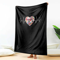 AAPI Heritage Month Heartbeat Heart Asian American and Pacific Islander Countries Flag Throw Blanket