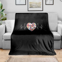 AAPI Heritage Month Heartbeat Heart Asian American and Pacific Islander Countries Flag Throw Blanket