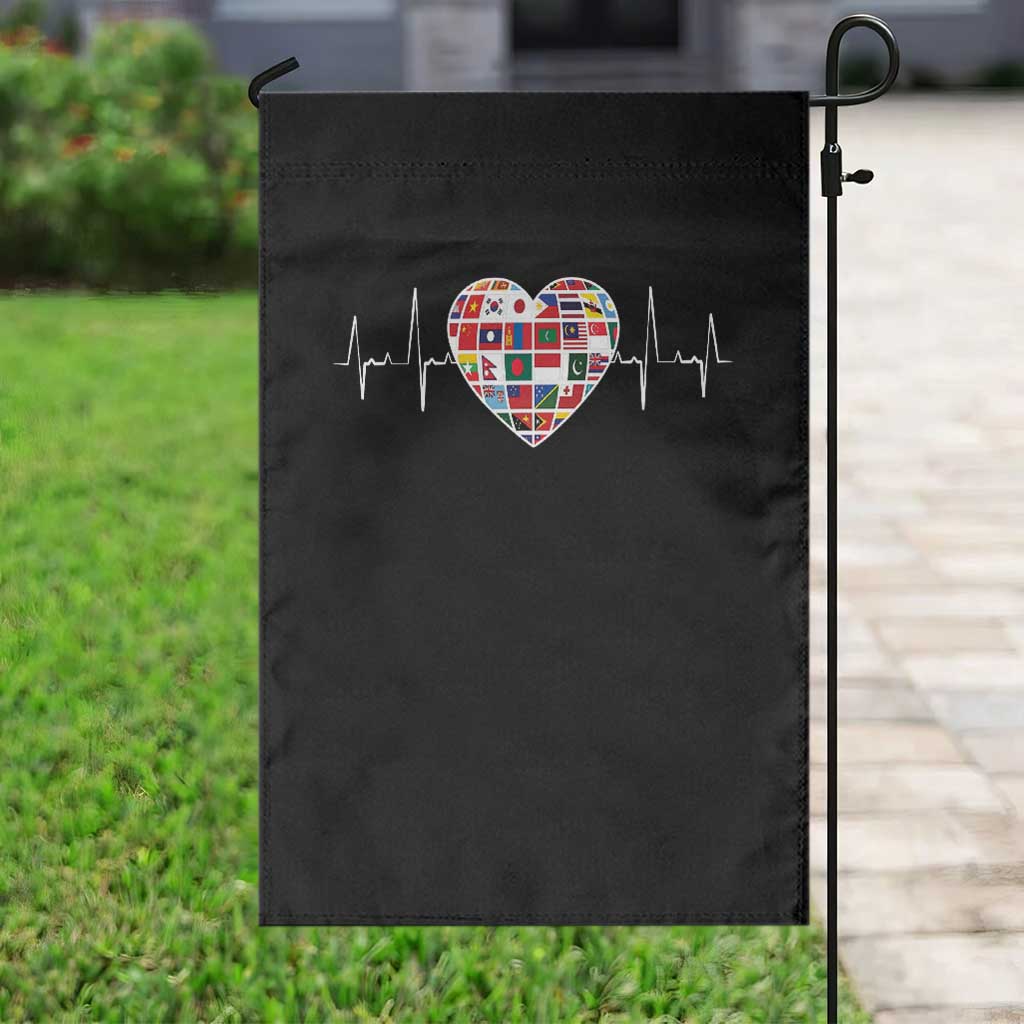 AAPI Heritage Month Heartbeat Heart Asian American and Pacific Islander Countries Flag Garden Flag
