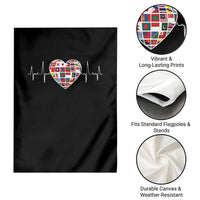 AAPI Heritage Month Heartbeat Heart Asian American and Pacific Islander Countries Flag Garden Flag