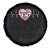 AAPI Heritage Month Heartbeat Heart Asian American and Pacific Islander Countries Flag Spare Tire Cover