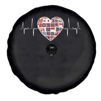 AAPI Heritage Month Heartbeat Heart Asian American and Pacific Islander Countries Flag Spare Tire Cover