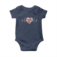 AAPI Heritage Month Heartbeat Heart Asian American and Pacific Islander Countries Flag Baby Onesie
