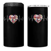 AAPI Heritage Month Heartbeat Heart Asian American and Pacific Islander Countries Flag 4 in 1 Can Cooler Tumbler