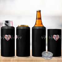 AAPI Heritage Month Heartbeat Heart Asian American and Pacific Islander Countries Flag 4 in 1 Can Cooler Tumbler