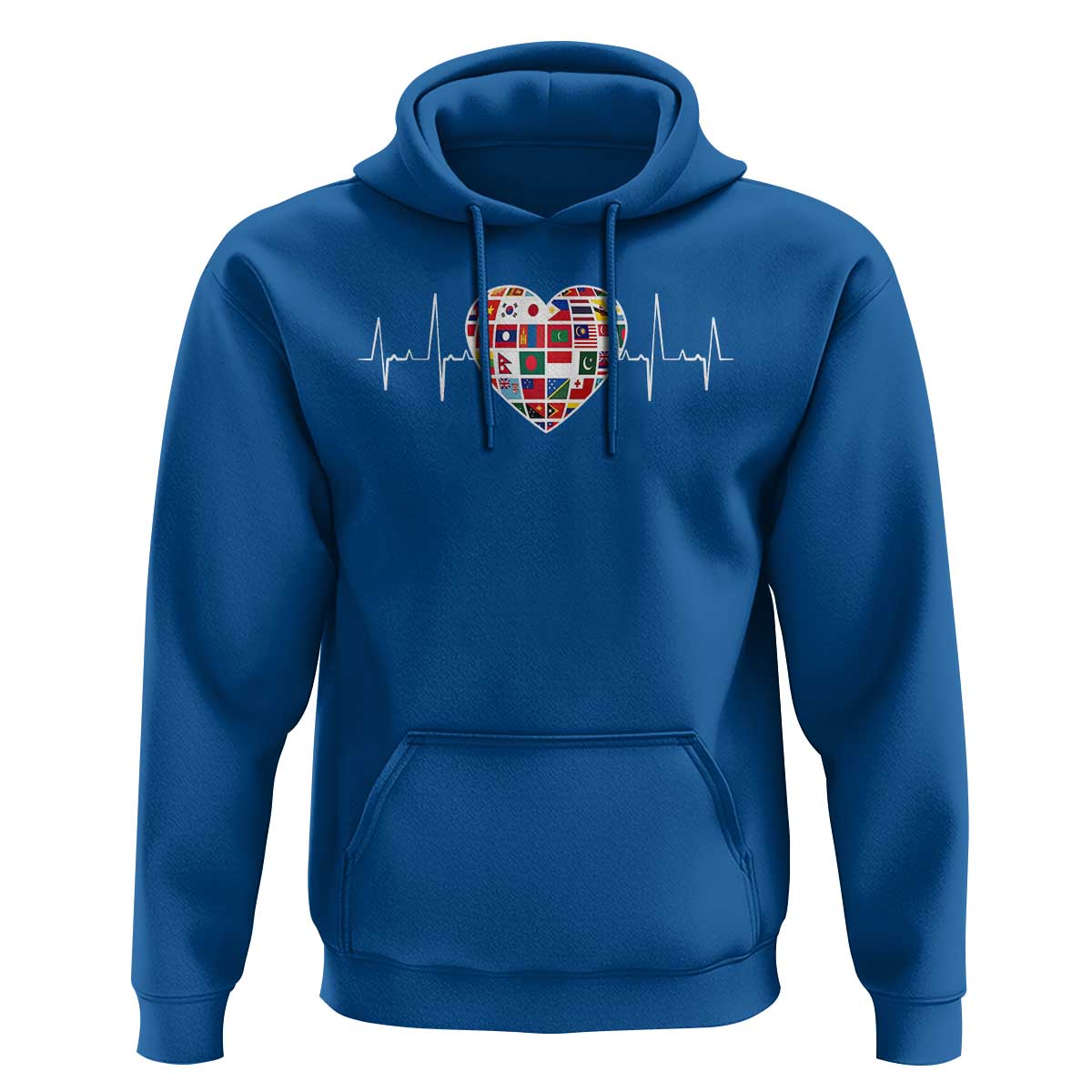 AAPI Heritage Month Heartbeat Heart Asian American and Pacific Islander Countries Flag Hoodie