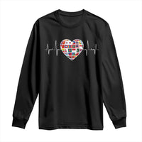 AAPI Heritage Month Heartbeat Heart Asian American and Pacific Islander Countries Flag Long Sleeve Shirt